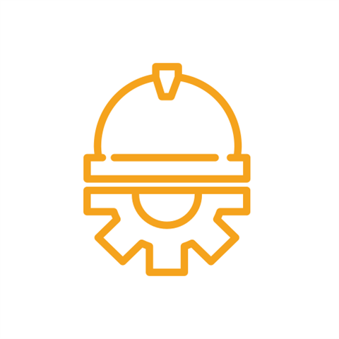 Redevelopment Icon with Construction Helmet and Gear