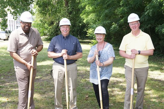 a photo of the Board of Commissioners at Groundbreaking holding shovels