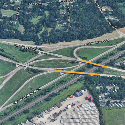 Image showing the location of the K32/Turner Diagonal/Kaw Drive Bridge Replacement Project