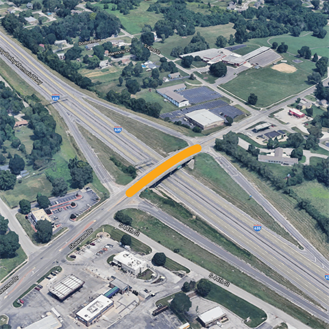 An image showing the closure of the Shawnee Drive bridge over I-635