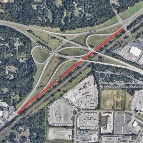 Map showing the eastbound K-32 closure just east of South 65th Street for bridge work at the Turner Diagonal, with nearby roads and landmarks labeled for reference