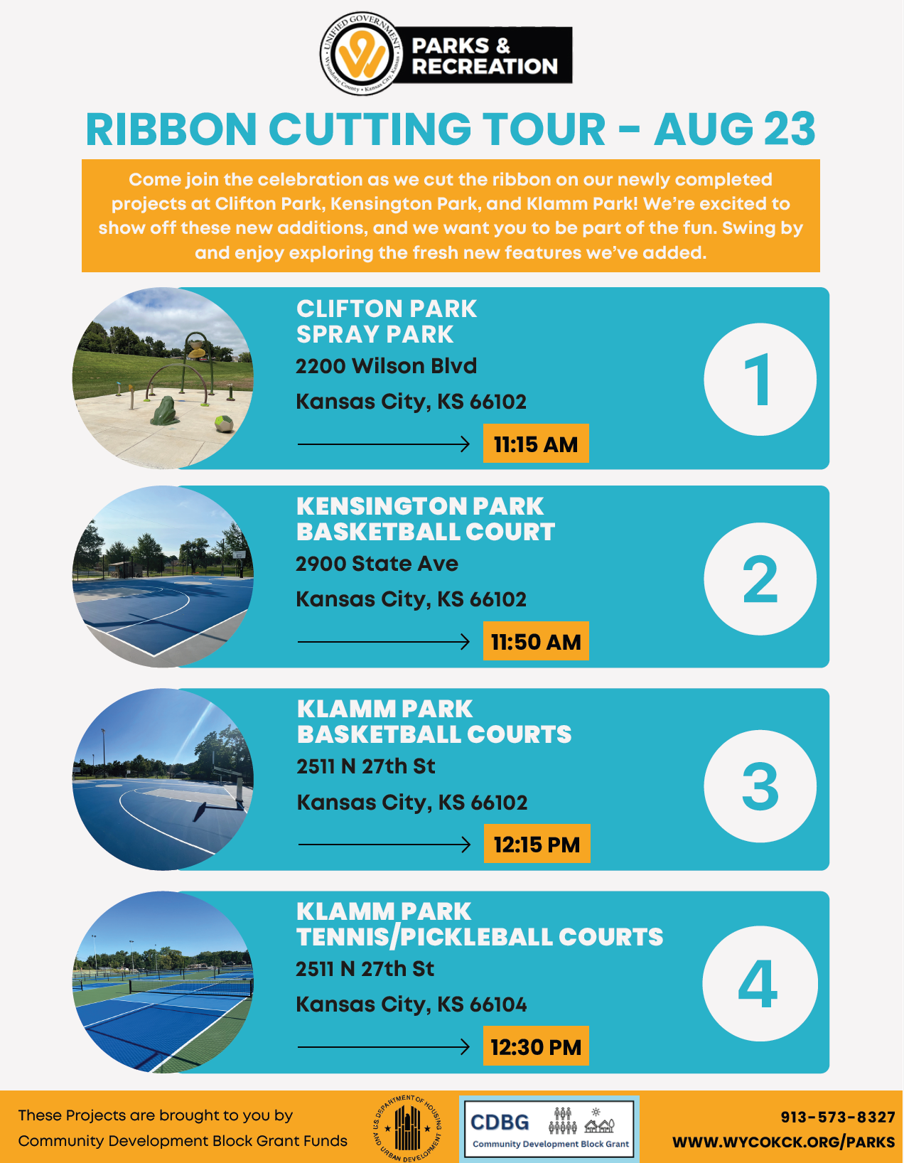 Parks Ribbon Cutting Tour 2024 Flyer