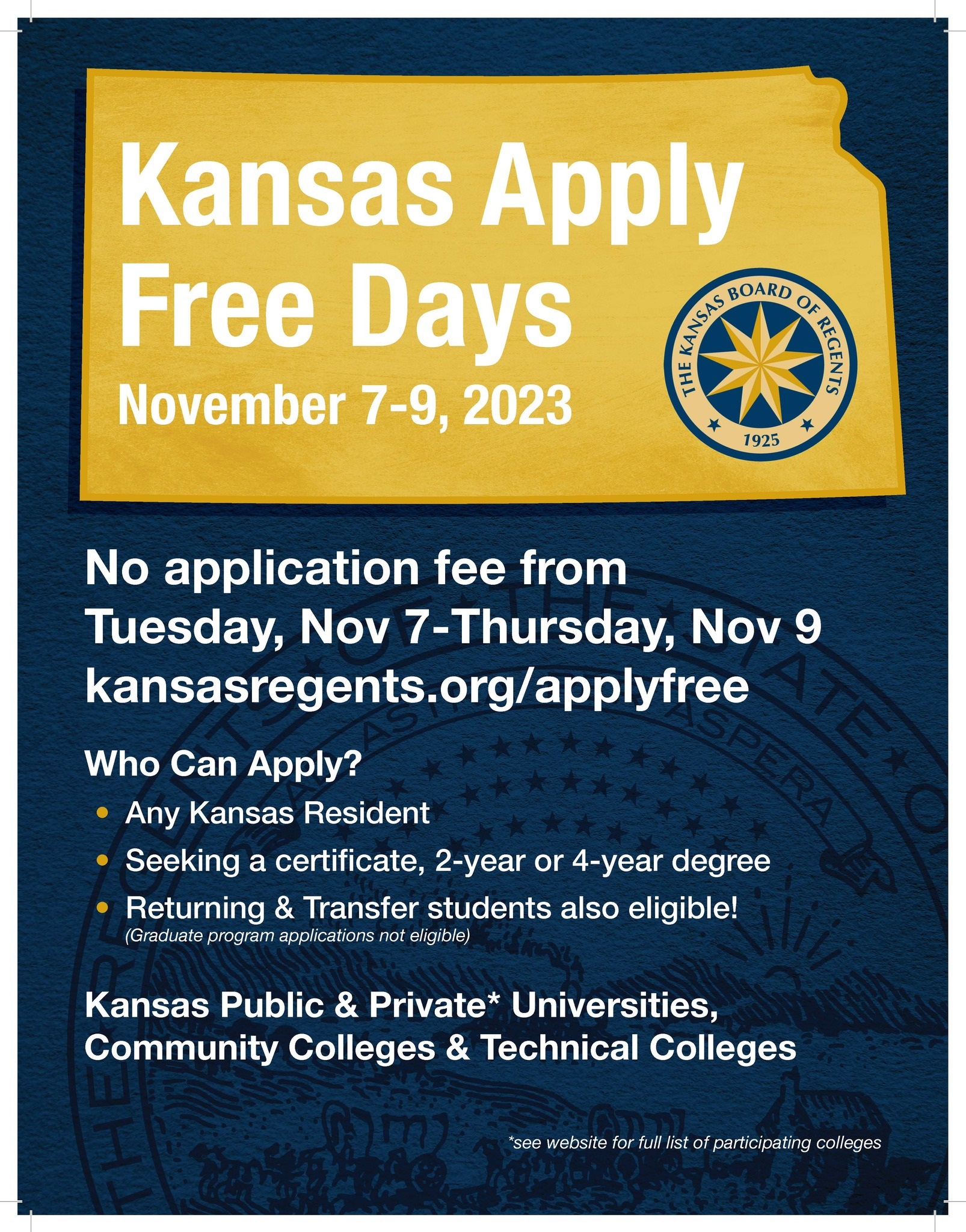 Kansas Apply-Free Days