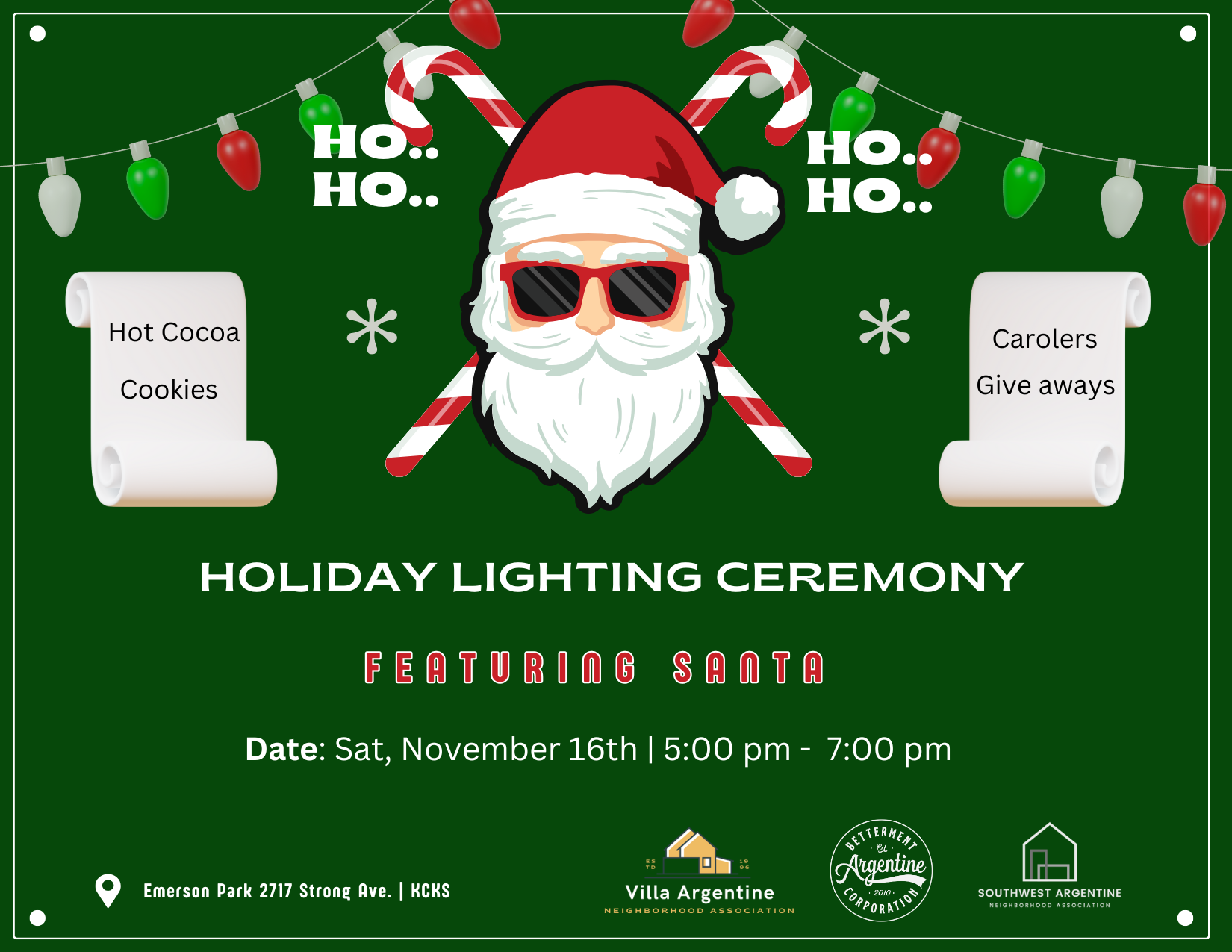Argentine Holiday Lighting Ceremony Flyer 2024