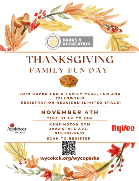 Thanksgiving Family Fun Flyer English 2023