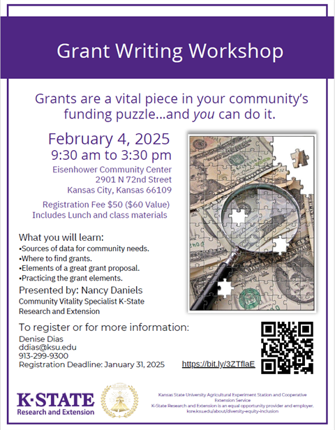 Feb 2025 Grant Writing Workshop Flyer 