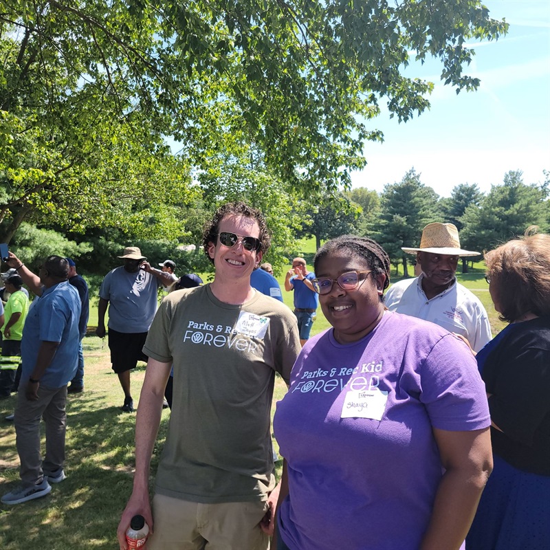 Parks and Rec. Staff at Parkwood Playground Build