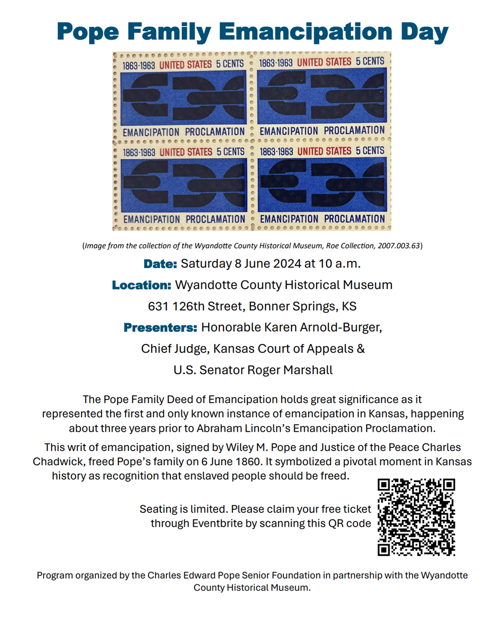 Pope Family Emancipation Day Flyer 